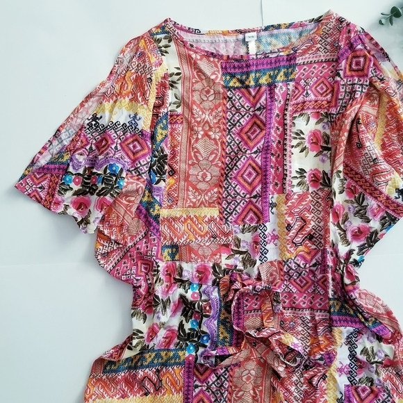 UNCLE FRANK Bohemian Floral Patchwork Midi Dress XS - Picture 7 of 12